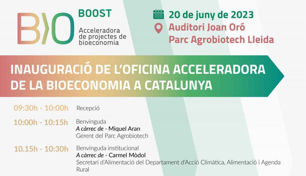 Reserva’t la data! Inauguració de l’Acceleradora de projectes de bioeconomia deCatalunya